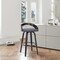 Armen Living Sonia 26" Counter Height Swivel Gray Faux Leather and Black Wood Bar Stool LCSOBAGRBL26 - alternate 2